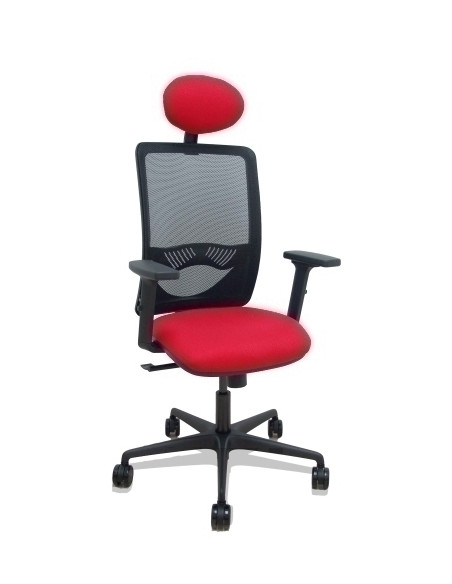 SILLA PIQUERAS Y CRESPO ZULEMA BRAZOS 2D Y APOYO LUMBAR REGULABLES CABECERO FIJO MECANISMO SINCRO RUEDAS NYLON de 65 RESPALDO DE