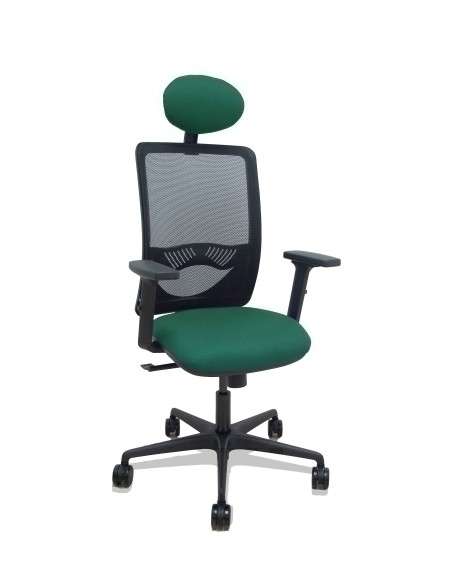 SILLA PIQUERAS Y CRESPO ZULEMA BRAZOS 2D Y APOYO LUMBAR REGULABLES CABECERO FIJO MECANISMO SINCRO RUEDAS NYLON de 65 RESPALDO DE