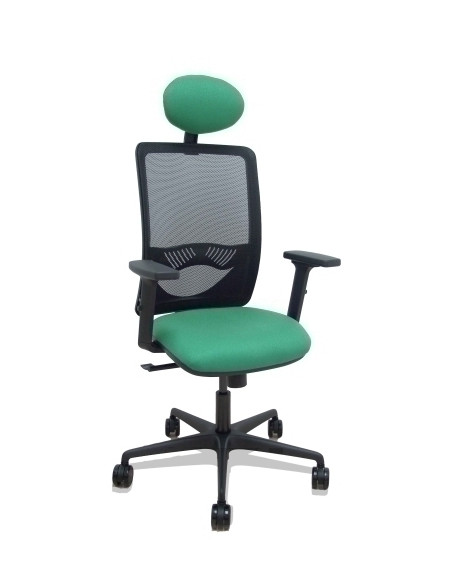 SILLA PIQUERAS Y CRESPO ZULEMA BRAZOS 2D Y APOYO LUMBAR REGULABLES CABECERO FIJO MECANISMO SINCRO RUEDAS NYLON de 65 RESPALDO DE