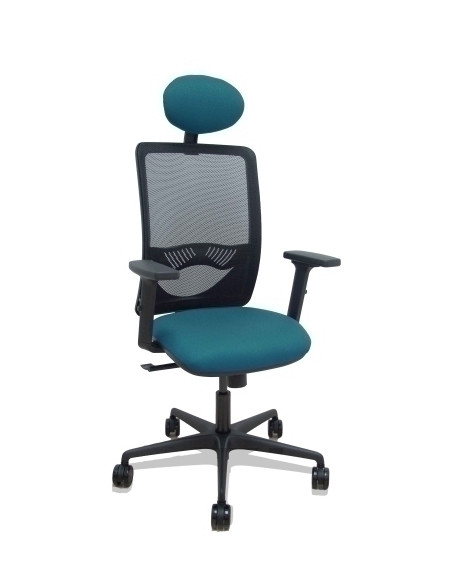 SILLA PIQUERAS Y CRESPO ZULEMA BRAZOS 2D Y APOYO LUMBAR REGULABLES CABECERO FIJO MECANISMO SINCRO RUEDAS NYLON de 65 RESPALDO DE