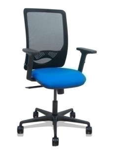 SILLA PIQUERAS Y CRESPO ZULEMA BRAZOS 2D Y APOYO LUMBAR REGULABLES MECANISMO SINCRO RUEDAS NYLON de 65 RESPALDO DE MALLA NEGRA Y