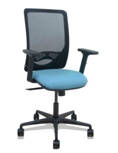 SILLA PIQUERAS Y CRESPO ZULEMA BRAZOS 2D Y APOYO LUMBAR REGULABLES MECANISMO SINCRO RUEDAS NYLON de 65 RESPALDO DE MALLA NEGRA Y