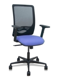 SILLA PIQUERAS Y CRESPO ZULEMA BRAZOS 2D Y APOYO LUMBAR REGULABLES MECANISMO SINCRO RUEDAS NYLON de 65 RESPALDO DE MALLA NEGRA Y