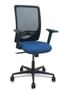 SILLA PIQUERAS Y CRESPO ZULEMA BRAZOS 2D Y APOYO LUMBAR REGULABLES MECANISMO SINCRO RUEDAS NYLON de 65 RESPALDO DE MALLA NEGRA Y