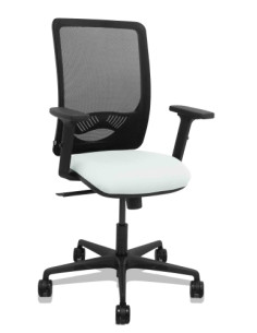 SILLA PIQUERAS Y CRESPO ZULEMA BRAZOS 2D Y APOYO LUMBAR REGULABLES MECANISMO SINCRO RUEDAS NYLON de 65 RESPALDO DE MALLA NEGRA Y