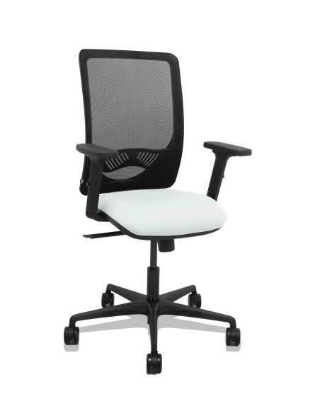 SILLA PIQUERAS Y CRESPO ZULEMA BRAZOS 2D Y APOYO LUMBAR REGULABLES MECANISMO SINCRO RUEDAS NYLON de 65 RESPALDO DE MALLA NEGRA Y