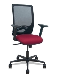 SILLA PIQUERAS Y CRESPO ZULEMA BRAZOS 2D Y APOYO LUMBAR REGULABLES MECANISMO SINCRO RUEDAS NYLON de 65 RESPALDO DE MALLA NEGRA Y