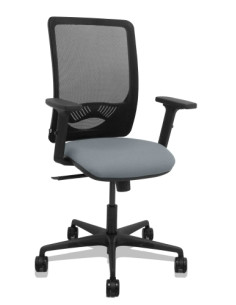 SILLA PIQUERAS Y CRESPO ZULEMA BRAZOS 2D Y APOYO LUMBAR REGULABLES MECANISMO SINCRO RUEDAS NYLON de 65 RESPALDO DE MALLA NEGRA Y