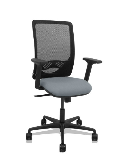 SILLA PIQUERAS Y CRESPO ZULEMA BRAZOS 2D Y APOYO LUMBAR REGULABLES MECANISMO SINCRO RUEDAS NYLON de 65 RESPALDO DE MALLA NEGRA Y