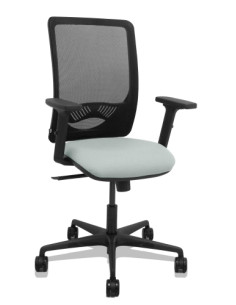SILLA PIQUERAS Y CRESPO ZULEMA BRAZOS 2D Y APOYO LUMBAR REGULABLES MECANISMO SINCRO RUEDAS NYLON de 65 RESPALDO DE MALLA NEGRA Y