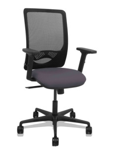 SILLA PIQUERAS Y CRESPO ZULEMA BRAZOS 2D Y APOYO LUMBAR REGULABLES MECANISMO SINCRO RUEDAS NYLON de 65 RESPALDO DE MALLA NEGRA Y