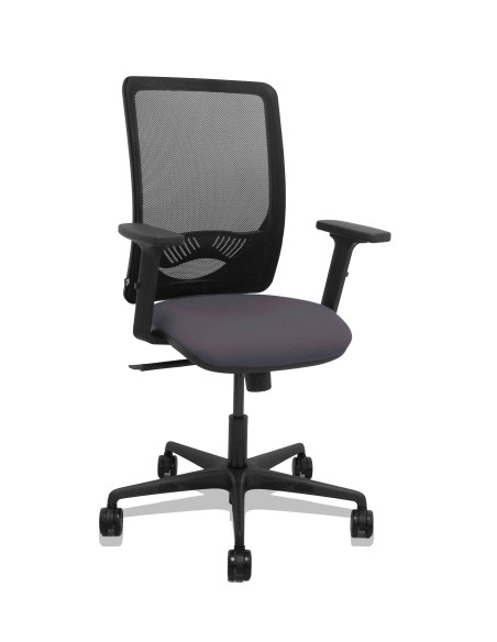 SILLA PIQUERAS Y CRESPO ZULEMA BRAZOS 2D Y APOYO LUMBAR REGULABLES MECANISMO SINCRO RUEDAS NYLON de 65 RESPALDO DE MALLA NEGRA Y