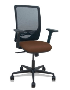 SILLA PIQUERAS Y CRESPO ZULEMA BRAZOS 2D Y APOYO LUMBAR REGULABLES MECANISMO SINCRO RUEDAS NYLON de 65 RESPALDO DE MALLA NEGRA Y
