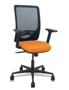 SILLA PIQUERAS Y CRESPO ZULEMA BRAZOS 2D Y APOYO LUMBAR REGULABLES MECANISMO SINCRO RUEDAS NYLON de 65 RESPALDO DE MALLA NEGRA Y