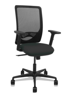 SILLA PIQUERAS Y CRESPO ZULEMA BRAZOS 2D Y APOYO LUMBAR REGULABLES MECANISMO SINCRO RUEDAS NYLON de 65 RESPALDO DE MALLA NEGRA Y