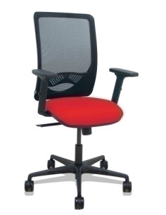 SILLA PIQUERAS Y CRESPO ZULEMA BRAZOS 2D Y APOYO LUMBAR REGULABLES MECANISMO SINCRO RUEDAS NYLON de 65 RESPALDO DE MALLA NEGRA Y