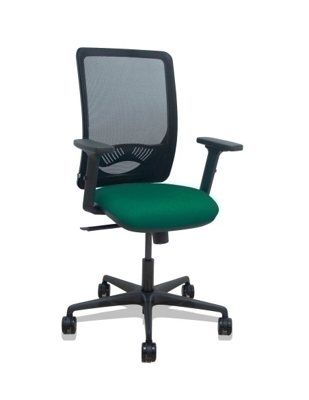 SILLA PIQUERAS Y CRESPO ZULEMA BRAZOS 2D Y APOYO LUMBAR REGULABLES MECANISMO SINCRO RUEDAS NYLON de 65 RESPALDO DE MALLA NEGRA Y