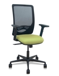 SILLA PIQUERAS Y CRESPO ZULEMA BRAZOS 2D Y APOYO LUMBAR REGULABLES MECANISMO SINCRO RUEDAS NYLON de 65 RESPALDO DE MALLA NEGRA Y