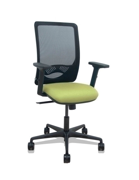 SILLA PIQUERAS Y CRESPO ZULEMA BRAZOS 2D Y APOYO LUMBAR REGULABLES MECANISMO SINCRO RUEDAS NYLON de 65 RESPALDO DE MALLA NEGRA Y