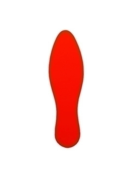 SIMBOLO ADHESIVO TARIFOLD FORMA  HUELLA  280 x 84 mm PARA SUELO ROJO BOLSA DE 10