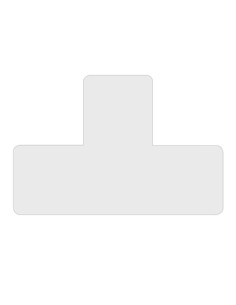 SIMBOLO ADHESIVO TARIFOLD FORMA  T  150x50 mm PARA SUELO BLANCO BOLSA DE 10