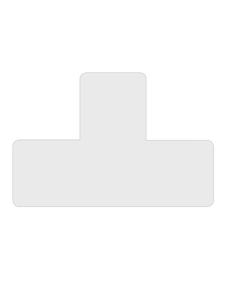 SIMBOLO ADHESIVO TARIFOLD FORMA  T  150x50 mm PARA SUELO BLANCO BOLSA DE 10