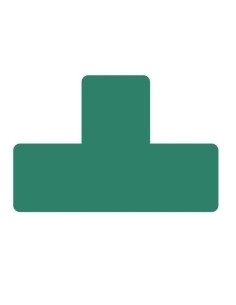SIMBOLO ADHESIVO TARIFOLD FORMA  T  150x50 mm PARA SUELO VERDE BOLSA DE 10