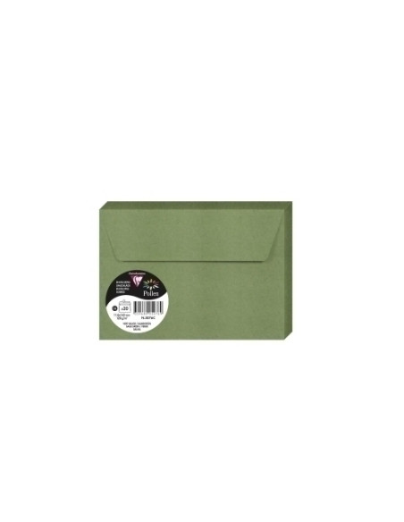 SOBRE CLAIREFONTAINE POLLEN 114x162 120g VERDE SALVIA PAQUETE DE 20
