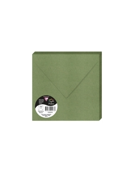 SOBRE CLAIREFONTAINE POLLEN 165x165 120g VERDE SALVIA PAQUETE DE 20