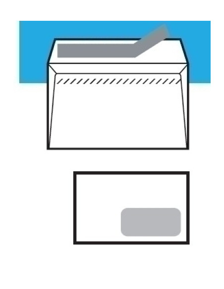 SOBRE SAM OPEN LUX 110x220 BLANCO 100g VDCHA SILICONA CAJA de 500
