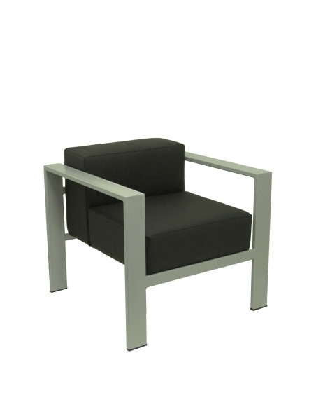 SOFA PIQUERAS Y CRESPO LAZARO ESPERA UNA PLAZA CHASIS PLATA ASIENTO Y RESPALDO TAPIZADO SIMILPIEL NEGRO