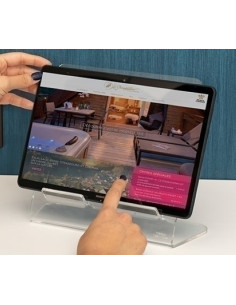 SOPORTE TARIFOLD ACRILICO PARA TABLET TRANSPARENTE