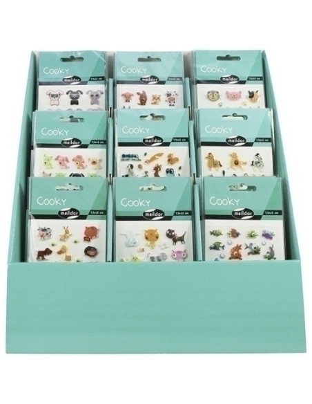 STICKERS MAILDOR COOKY MASCOTAS EXPOSITOR DE 90