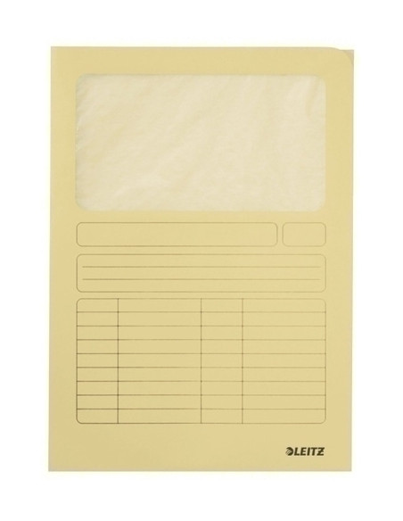 SUBCARPETA LEITZ VENTANA 140g A4 AMARILLO PAQUETE de 100