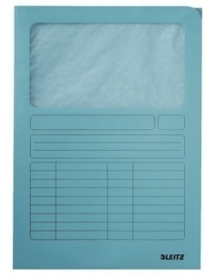 SUBCARPETA LEITZ VENTANA 140g A4 AZUL PAQUETE de 100