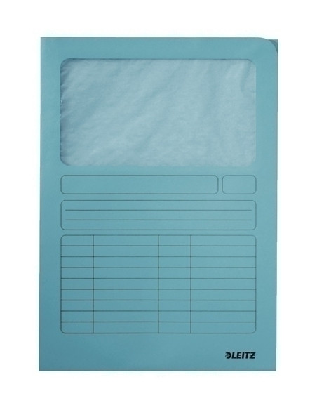 SUBCARPETA LEITZ VENTANA 140g A4 AZUL PAQUETE de 100