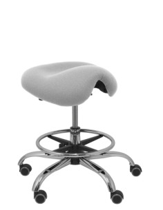 TABURETE PIQUERAS Y CRESPO ALATOZ CLINICO GIRATORIO ERGOMICO MECANISMO BASCULANTE REGULABLE EN ALTURA con ARO REPOSAPIES RUEDAS 