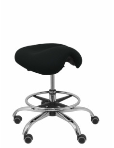 TABURETE PIQUERAS Y CRESPO ALATOZ CLINICO GIRATORIO ERGOMICO MECANISMO BASCULANTE REGULABLE EN ALTURA con ARO REPOSAPIES RUEDAS 