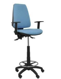 TABURETE PIQUERAS Y CRESPO ELCHE S BRAZOS REGULABLES ERGONOMICO MECANISMO ASINCRO REGULABLE EN ALTURA ARO REPOSAPIES CROMADO RUE