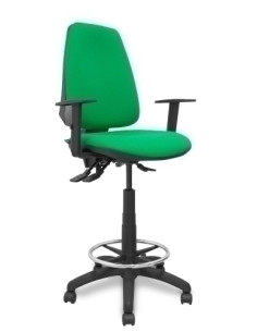 TABURETE PIQUERAS Y CRESPO ELCHE S BRAZOS REGULABLES ERGONOMICO MECANISMO ASINCRO REGULABLE EN ALTURA ARO REPOSAPIES CROMADO RUE