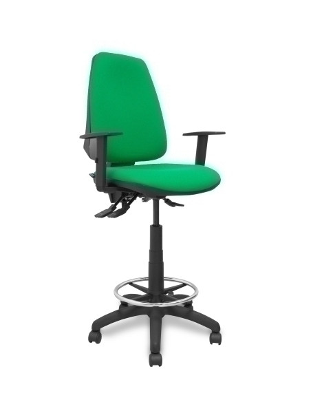 TABURETE PIQUERAS Y CRESPO ELCHE S BRAZOS REGULABLES ERGONOMICO MECANISMO ASINCRO REGULABLE EN ALTURA ARO REPOSAPIES CROMADO RUE
