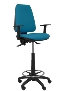 TABURETE PIQUERAS Y CRESPO ELCHE S BRAZOS REGULABLES ERGONOMICO MECANISMO ASINCRO REGULABLE EN ALTURA ARO REPOSAPIES CROMADO RUE