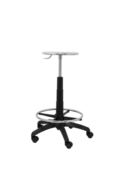 TABURETE PIQUERAS Y CRESPO TINAJEROS GIRATORIO REGULABLE EN ALTURA REPOSAPIES CROMADO RUEDAS NYLON ASIENTO ACERO