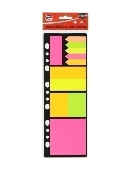 TACO NOTAS  BANDERITAS FIXO NOTES FLUOR SURTIDOS PACK DE 11pz