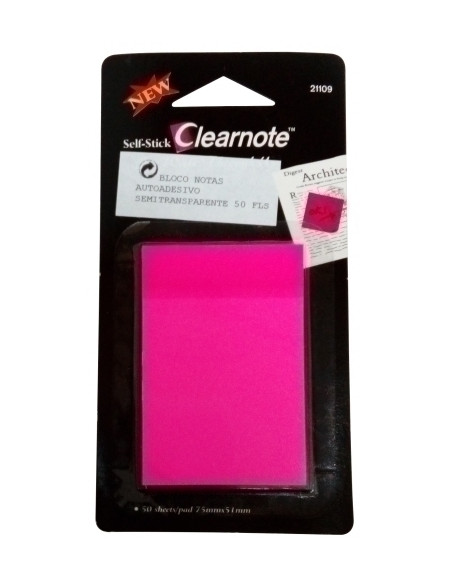 TACO NOTAS ADH NEON 75X51ROSA 50HOJAS BL HOPAX
