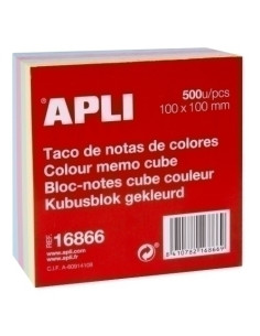 TACO NOTAS APLI ENCOLADO COLORES PASTEL 10x10 500 hj