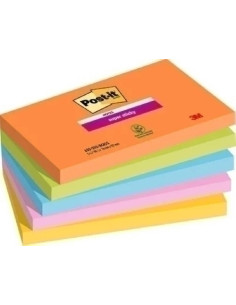 TACO NOTAS POST-IT 655 SUPER STICKY 76x127 COLORES BOOST PACK DE 5