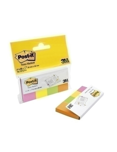 TACO NOTAS POST-IT 6704  20X38  MININOTAS NEON 4 COLS