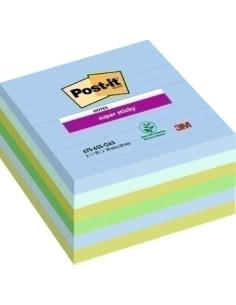 TACO NOTAS POST-IT 675 SUPER STICKY 101x101 COLORES OASIS PACK DE 6