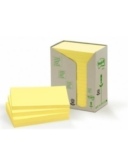 TACO NOTAS POST-IT RECICLADOS AMARILLOS 6551T TORRE 16 BLOCS 100 HJS